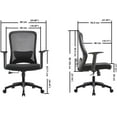 thumbnail image 5 of Liventra Ergonomic Office Chair | Adjustable Lumbar Support & Armrests | High Back Mesh Desk Chair with Breathable Fabric | Executive Computer Chair for Home Office | Black, 5 of 6