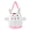 Pink, variant on Portable Striped Rabbits Bin for Easters Celebration Rabbits Fabric Basket Featuring Safe Fabric Construction