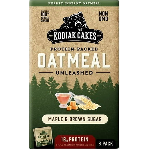 Kodiak Cakes Instant Oatmeal Maple & Brown Sugar (Pack of 3)