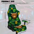 thumbnail image 5 of SCRAWLGOD St. Patrick's Day Shamrock Highland Cow Print Green Set of 4 Gaming Chair Covers Slipcovers, Stretchable Breathable Computer Reclining Gaming Chair Seat Cover with Armrest Covers, 5 of 7