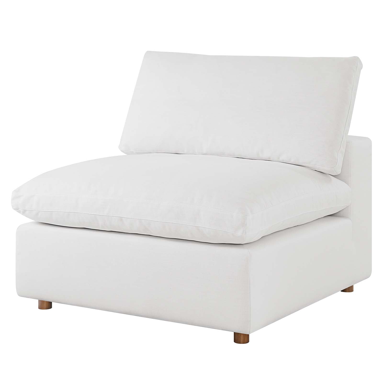 Pure White 40" Wood and Polyester Armless Chair
