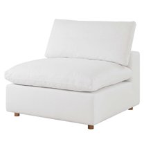 Modular Sofa Middle Chair, White, Fabric, Modern Contemporary, Living Lounge Cafe Room Hotel Lobby Hospitality