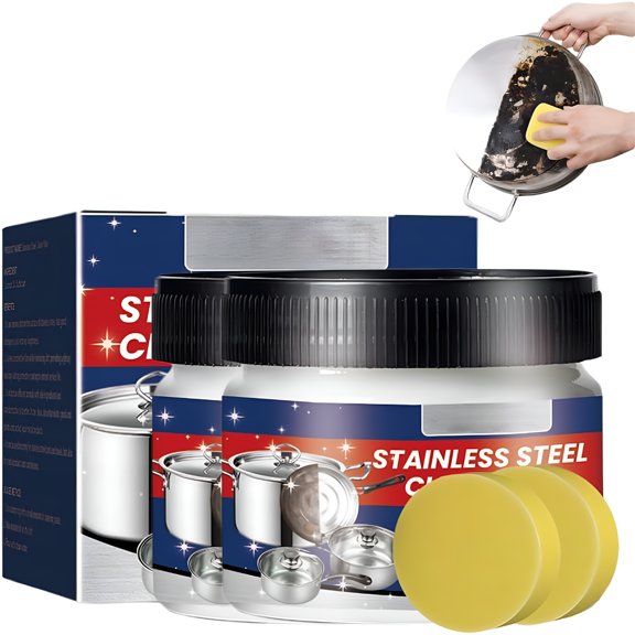 RAGUPEL Stainless Steel Scratch Remover for Appliances,Multi-purpose Stainless Steel Scratch Remover Paste for Kitchen,Polish for Cookware,Convenient Appliance Cleaner for Home Users (2)