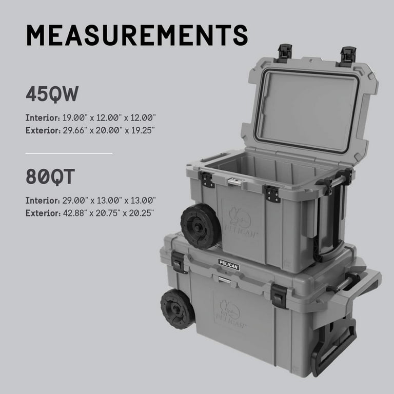 Pelican Elite 45 Quart Wheeled Cooler Dark Grey/Black