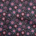 thumbnail image 1 of oneOone Polyester Spandex Black Fabric Asian Suzani Craft Projects Decor Fabric Printed By The Yard 56 Inch Wide, 1 of 5