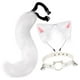 thumbnail image 5 of Conjunto de orejas y cola de gato y zorro con cascabel para disfraz de carnaval Blanco, 5 of 9