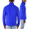 thumbnail image 3 of ToBeInStyle Men's Zip Up Long Sleeve High Collar Polar Fleece Jacket - Royal Blue - Large, 3 of 7