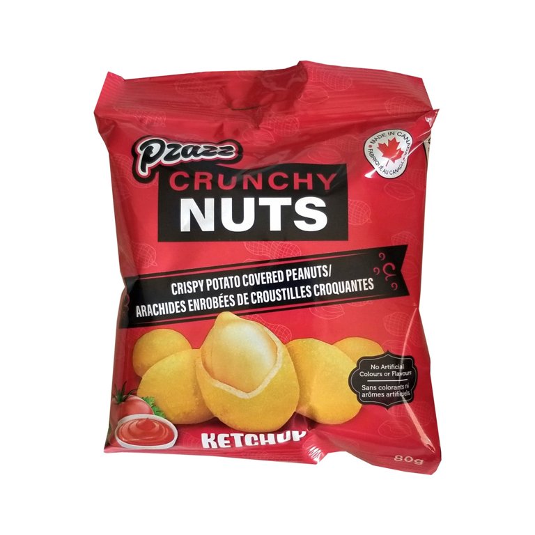 ピーナッツ Pzazz Crunchy Nuts, Crispy Potato Covered Peanuts, Ketchup