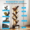 thumbnail image 6 of Casacomoda 6 Tier Tree Bookshelf, Bookcase with LED Lights, Display Floor Standing Storage Shelf, Book Organizer Shelves for Home Office, Living Room, Black, 6 of 9
