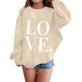 thumbnail image 4 of WTXUE Women's Valentine's Day Sweatshirt Love Heart Printed Sweatshirts Graphic Winter Sweatshirts Soft Sweatshirts Trendy Sweatshirts Winter Sweatshirts Warm Sweatshirts Khaki S, 4 of 9