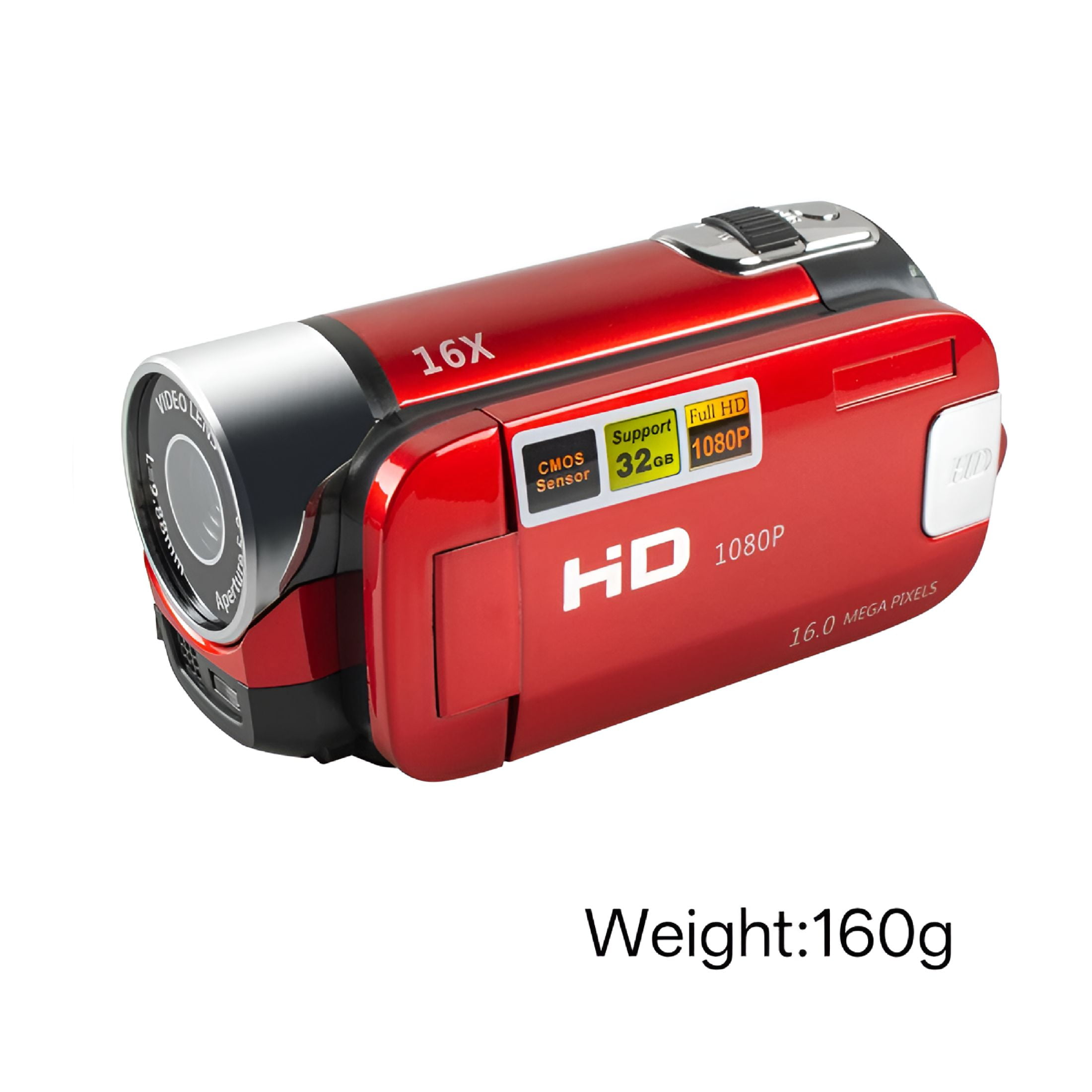 GJX Video Camera Camcorder Vlogging Camera Full HD 1080P Digital Camera（Red）