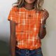 thumbnail image 2 of Tops de Ajuste Suelto para las Mujeres Sudadera Casual Impresa Manga Corta Cuello Redondo Superior, Poliéster, 2 of 5