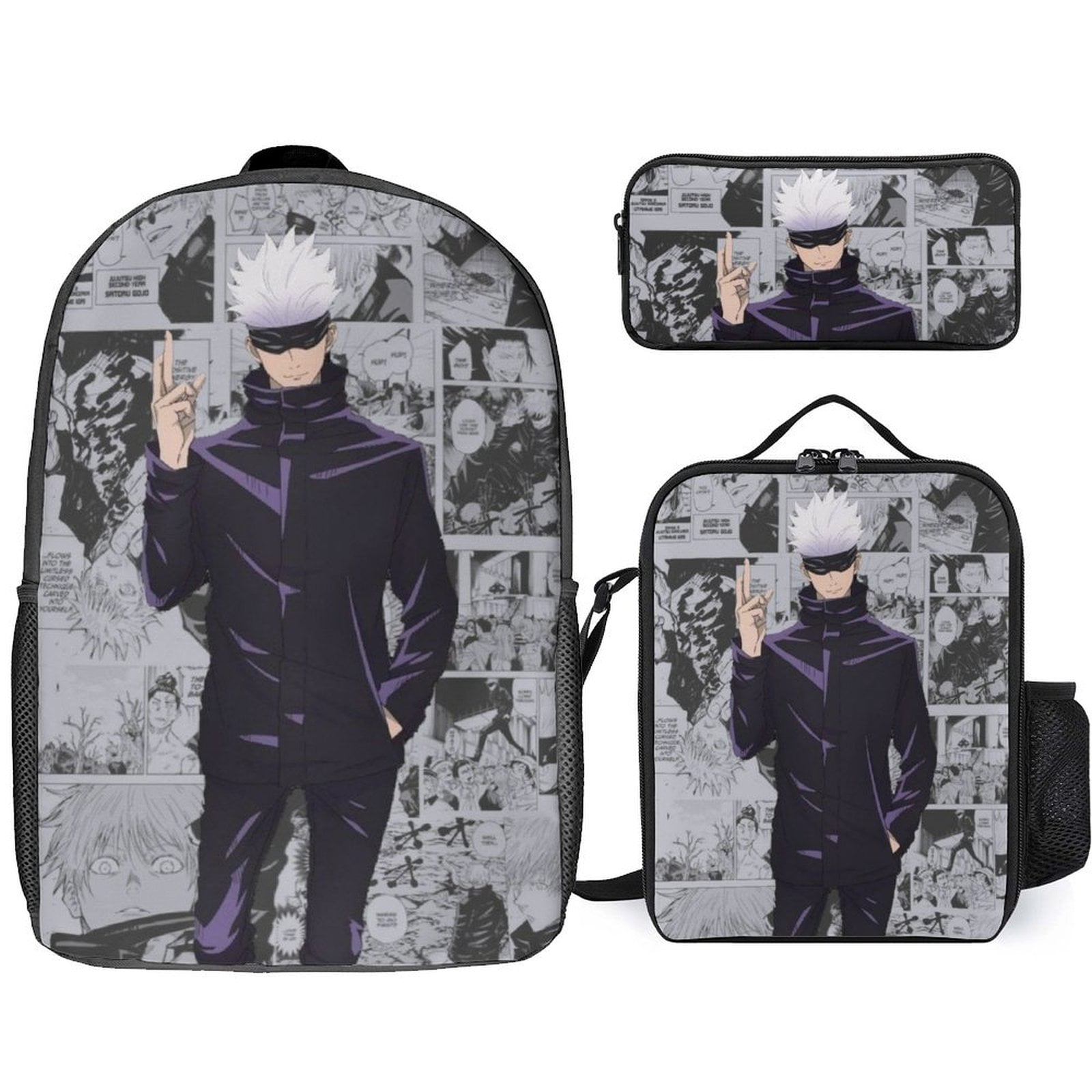 Jujutsu Kaisen Ryomen Sukuna 3 Piece Backpack Set with Lunch Bag