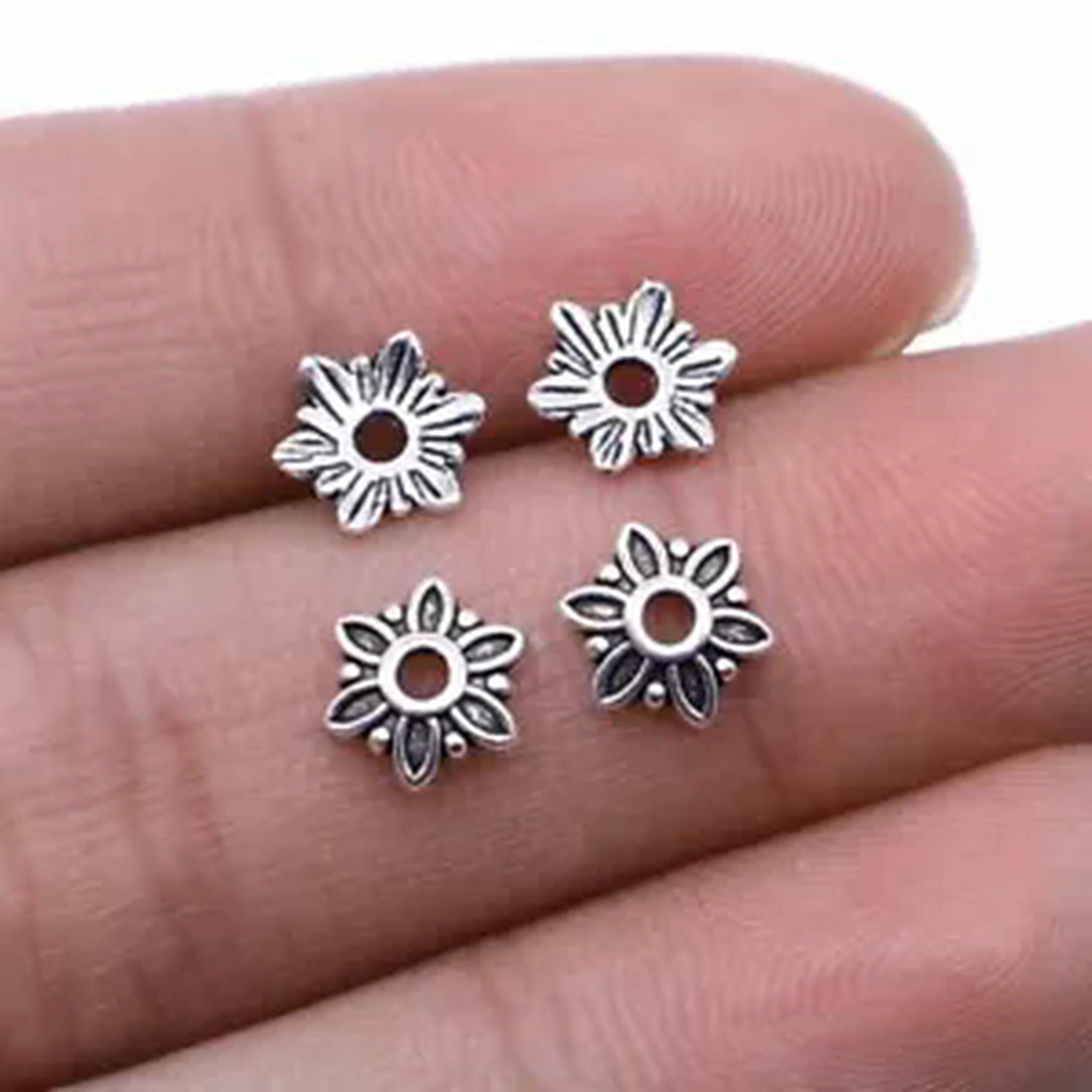 HOOUN Multicolor 1000 Pcs Tibet Silver Bead Caps 7x7MM Diy Jewelry Making B14406-Bronze Plated