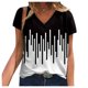 thumbnail image 3 of ICHUANYI Clearance Fashion Woman Causal V-Neck Printing Blouse Short Sleeve T-Shirt Summer Tops(White, XXL) ICHUANYI WER2023081115521, 3 of 5