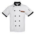 thumbnail image 2 of Chaqueta para hombre, para mujer, servicio de comida, uniformes de cocina para hotel, rayas, manga corta, doble botonadura, ropa de c METRO Baoblaze Hombre Chaqueta de chef, 2 of 8