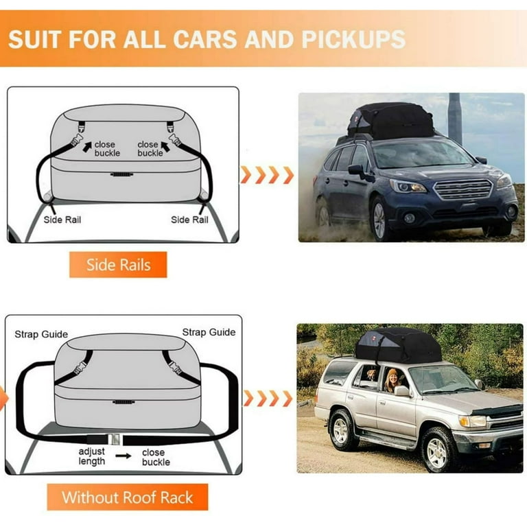Roof bags for cars with rails sales