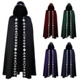 thumbnail image 2 of Capa con capucha de talla grande, 5 colores, estilo renacentista medieval, para Halloween, iglesia, sacerdote, cosplay, 2 of 6