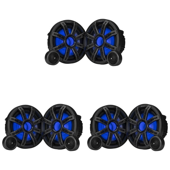 Kicker 51MSS84 - MSS 8-Inch Premium Marine 4-Ohm LED Component System, Pair, (3) Pairs