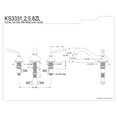 thumbnail image 2 of Kingston Brass KS3332ZL Silver Sage Two-Handle Deck Mount Roman Tub Faucet, Polished Brass, 2 of 4