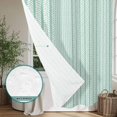 thumbnail image 6 of Teal Green Botanical Shower Curtain - Water Repellent Fabric Shower Curtains Washable, Farmhouse Modern Striped Leaf Decorative Polyester Cloth Bathroom Curtains Modern Bath Decor 36"x72", 6 of 8