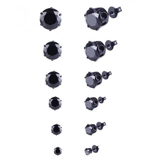 Pendiente de circonita de seis garras, redondo, de acero inoxidable, serie de orejas de seis garras, pendiente de hueso para oreja, pendiente de uña, joyería para oreja