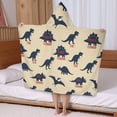 thumbnail image 5 of Beige Dinosaurs Names Pattern Hooded Bath Towel，50"x30" for Ages 3 To 12 Kids, Quick Dry Lightweight Soft Microfiber Hood Beach Towel Cover Up for Kids, 5 of 7