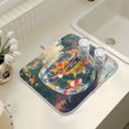 thumbnail image 4 of Yayeee Dish Drying Mat for Kitchen Counter 16" x 18" Microfiber Super Absorbent Coffee Decorative Pad, Colorful Goldfish, 4 of 9