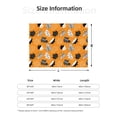 thumbnail image 3 of KLL Bold Black and White Leaves Orange Print Fleece Throw Blanket, Horizontal Fleece Bedding Cute Soft Blankets Comfy Fleece Flannel Plush Home Decor for Couch & Bed -40"x30", 3 of 9