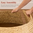 thumbnail image 4 of 24in Christmas Tree Collar, Woven Hyacinth 3-Piece Holiday Rattan Tree Skirt Accessory for Home w/Cord Cut-Out - Natural, 4 of 12
