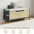 thumbnail image 3 of Rattan Storage Bench with Flip-Top & Safety Hinges - Wall Plate Storage Chest and Shoe Bench Organizer, 3 of 7