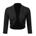thumbnail image 2 of Meichang Light Weight Cardigan for Women 3/4 Sleeve Open Front Bolero Shrug Cropped Cardigan Plus Size, 2 of 4