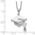 thumbnail image 3 of Sterling Silver CZ Graduation Cap Necklace QQG5557-17.5, 3 of 4