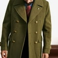 thumbnail image 4 of ZCFZJW Men's Trench Coat Slim fit Double Breasted Belted Windbreaker Lapel Long Jacket Casual Windproof Overcoat with Multi-Pockets Army Green XXXL, 4 of 6