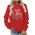 thumbnail image 4 of Womens Glitter Love Sweatshirt Valentines Day Bow Graphic Pullover Long Sleeve Crewneck Tops Sparkle Pink Holiday Shirt, 4 of 6