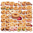 thumbnail image 2 of LUUFILx 50pcs Cartoon Bagel Food Stickers Stationery Cute Decals Kids Toy Water Bottle Laptop Phone Tablet Guitar Luggage Stickers Set, 2 of 5