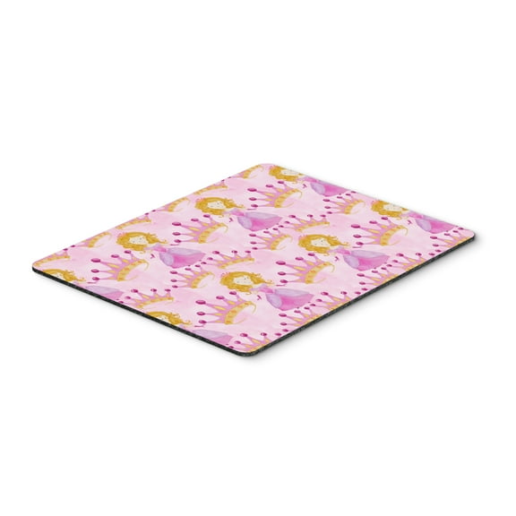 Watercolor Princess and Crown Mouse Pad Hot Pad or Trivet