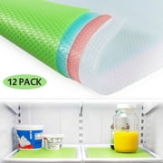 SUPTREE 12 Pcs Refrigerator Fridge Liners Mats Pads Washable for Shelves Drawer Table Refrigerator Accessories