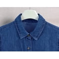 thumbnail image 4 of sicmoss Women's Blue Denim Jean Dress Short Sleeve Button Down Shirt Style Midi Summer Casual, 4 of 7