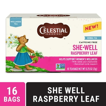 Celestial Seasonings Wellness She-Well Raspberry Leaf Herbal Tea Bags (16 Count)