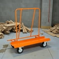 thumbnail image 6 of Tcbosik Heavy Duty Drywall Sheet Cart, 1600 lbs Load Capacity Steel Panel Dolly with Brake and 4 Wheels for Warehouse, Factory, Basement, Orange, 6 of 9