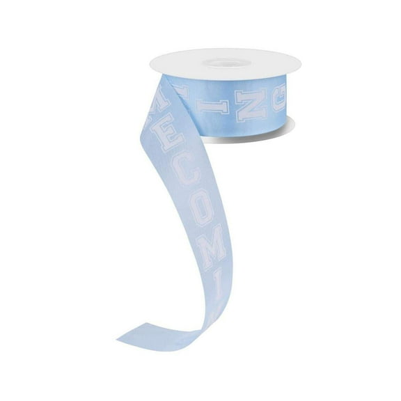 1.5" Homecoming Ribbon: Light Blue/White (100 Feet)