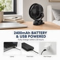 thumbnail image 3 of MOSENSE Portable Clip On Fan Battery Operated, 3 Speed Quiet 360° Rotatable Personal Fan, USB Rechargeable Battery Operated Cooling Fan for Desk, Home, Office, Stroller, Camping, Black, 3 of 6