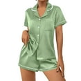 thumbnail image 2 of Green Women's Pajama Sets, Set For Women Short Sleeve On Down Sleepwear Set Classic 2 Loungewear With Pockets,Women Pajama Sets S, 2 of 4