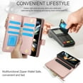thumbnail image 5 of for Samsung Galaxy Z Fold 3 Wallet Case with S Pen Holder, Magnetic Closure with RFID Blocking ID Card Slots Zipper Purse PU Leather Flip Kickstand Lanyard Phone Case,Rosegold, 5 of 7