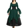 thumbnail image 2 of GaThRRgYP Summer Dresses for Women under $10,Women's Medieval Renaissance Pirate Witch Dress Gown Skirt Green XL, 2 of 7