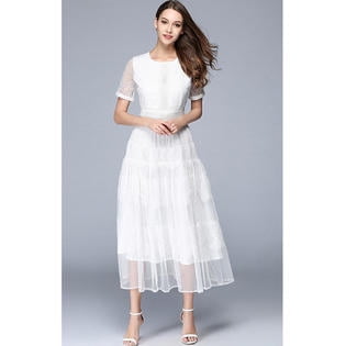 walmart long white dress