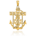 thumbnail image 5 of 14K Solid Yellow Gold Anchor Mariner Lord Jesus Christ Crucifix Holy Cross Necklace Religious Chain Pendant Nautical Charm, 5 of 13