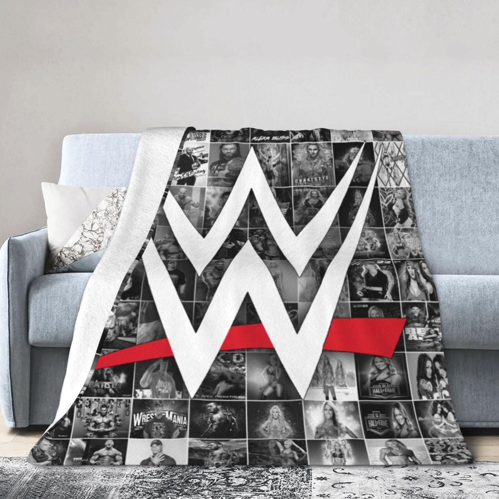 WWE Throw Blanket Cozy Flannel Blankets For Boys Girls Super Soft Warm Blanket For Couch Sofa Bed