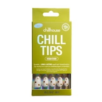 Chillhouse Chill Tips - Signatures Press On Nails, Olive Me, Oval Short, White and Green, 30 Fake Nails